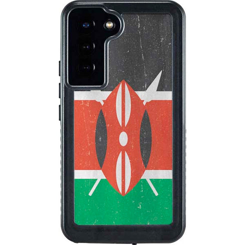 Kenya Flag Distressed Galaxy S23 Plus Waterproof Case