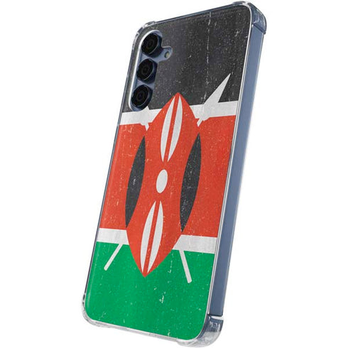 Kenya Flag Distressed Galaxy S24 Clear Case