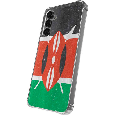 Kenya Flag Distressed Galaxy S24 Plus Clear Case