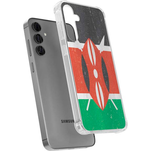 Kenya Flag Distressed Galaxy S24 Plus Clear Case