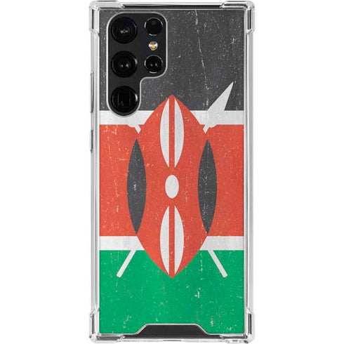 Kenya Flag Distressed Galaxy S24 Ultra Clear Case