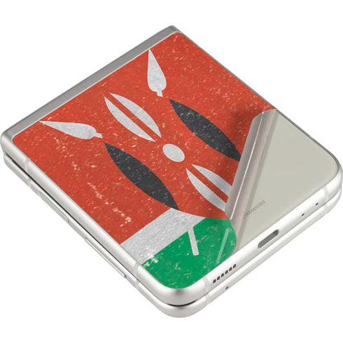 Kenya Flag Distressed Galaxy Z Flip3 5G Skin