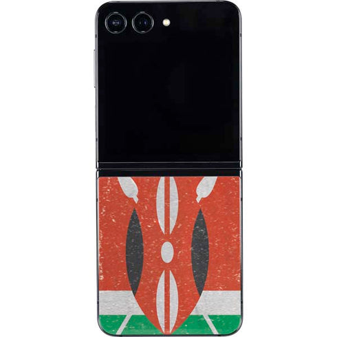 Kenya Flag Distressed Galaxy Z Flip5 5G Skin
