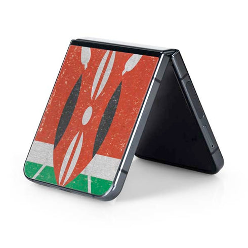Kenya Flag Distressed Galaxy Z Flip5 5G Skin