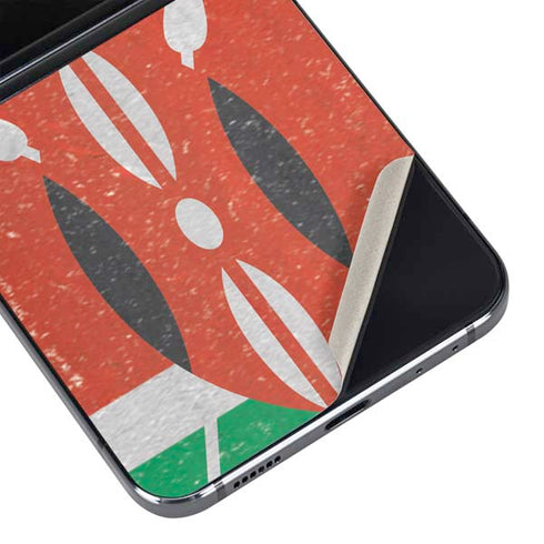 Kenya Flag Distressed Galaxy Z Flip5 5G Skin