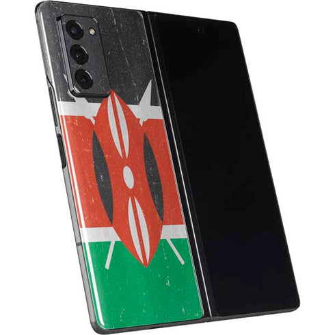 Kenya Flag Distressed Galaxy Z Fold2 5G Skin