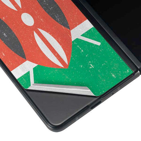 Kenya Flag Distressed Galaxy Z Fold3 5G Skin