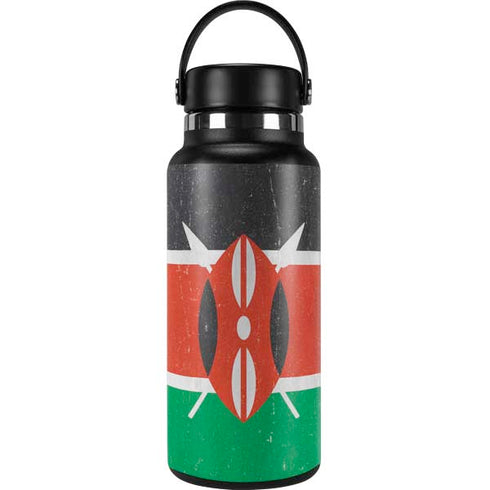 Kenya Flag Distressed Hydro Flask 32oz Wide Mouth Skin