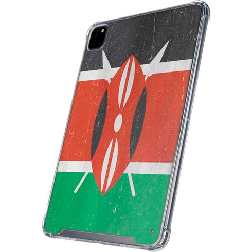 Kenya Flag Distressed iPad Pro 12.9in (2020) Clear Case