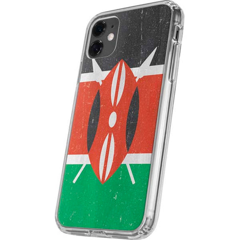 Kenya Flag Distressed iPhone 11 Clear Case