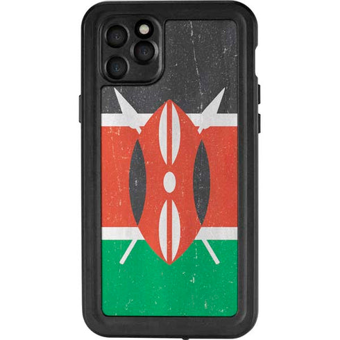Kenya Flag Distressed iPhone 11 Pro Max Waterproof Case