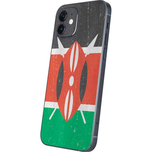 Kenya Flag Distressed iPhone 12 Mini Skin