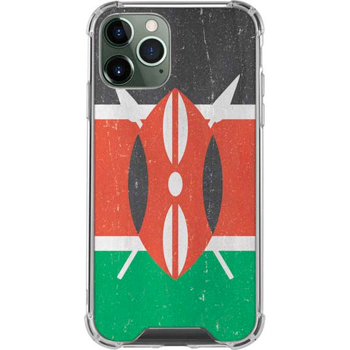 Kenya Flag Distressed iPhone 12 Pro Clear Case