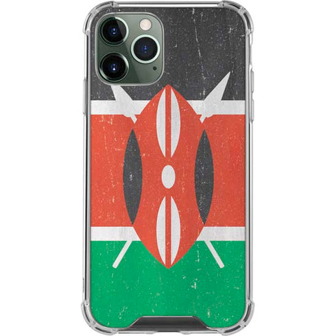 Kenya Flag Distressed iPhone 12 Pro Max Clear Case