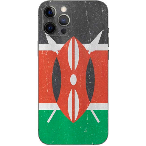 Kenya Flag Distressed iPhone 12 Pro Max Skin