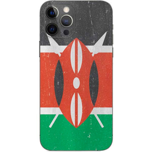 Kenya Flag Distressed iPhone 12 Pro Skin