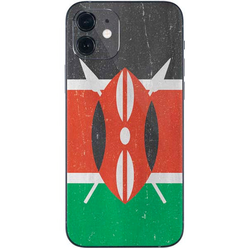 Kenya Flag Distressed iPhone 12 Skin