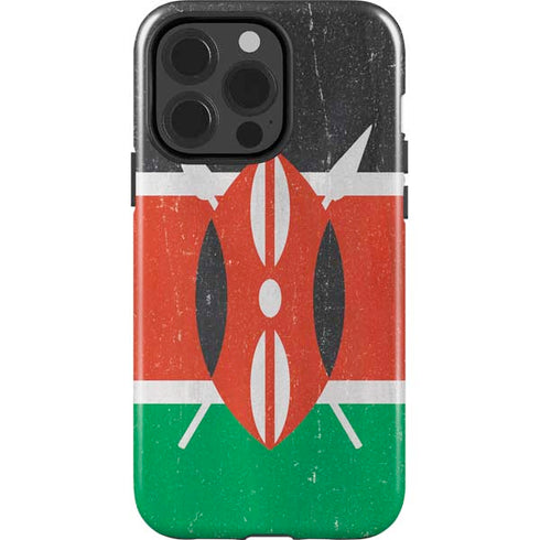 Kenya Flag Distressed iPhone 13 Pro Impact Case