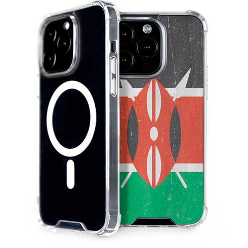 Kenya Flag Distressed iPhone 13 Pro MagSafe Case