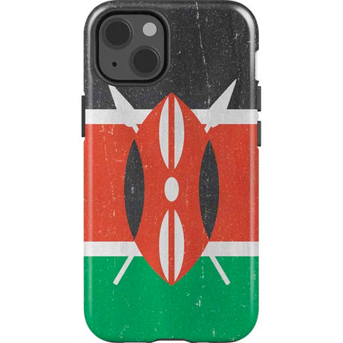 Kenya Flag Distressed iPhone 14 Impact Case