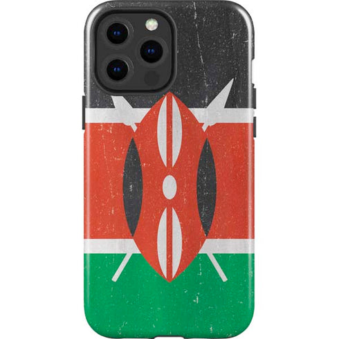Kenya Flag Distressed iPhone 14 Pro Max Impact Case