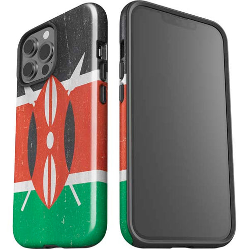 Kenya Flag Distressed iPhone 15 Pro Max Impact Case
