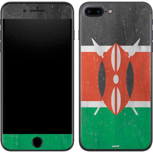 Kenya Flag Distressed iPhone 8 Plus Skin