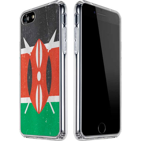 Kenya Flag Distressed iPhone SE (2nd & 3rd Gen) Clear Case
