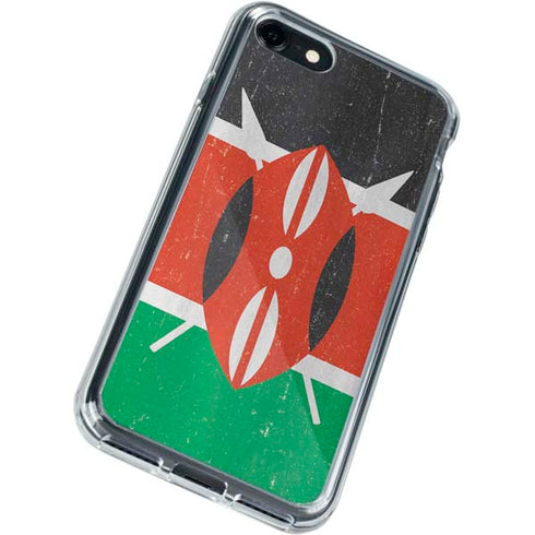 Kenya Flag Distressed iPhone SE (2nd & 3rd Gen) Clear Case