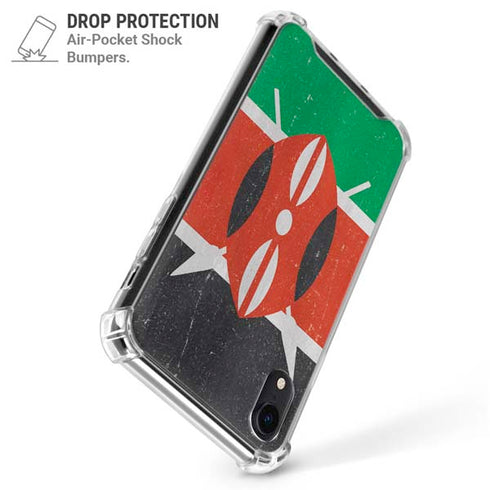 Kenya Flag Distressed iPhone XR Clear Case