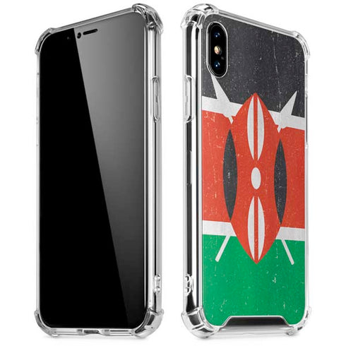 Kenya Flag Distressed iPhone XS Max Clear Case