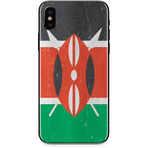 Kenya Flag Distressed iPhone XS Skin