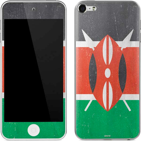 Kenya Flag Distressed Apple iPod Skin