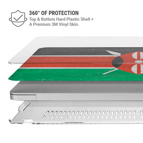 Kenya Flag Distressed MacBook Air 15in (2023-2025) Case plus Skin