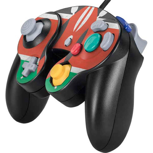 Kenya Flag Distressed Nintendo GameCube Controller Skin
