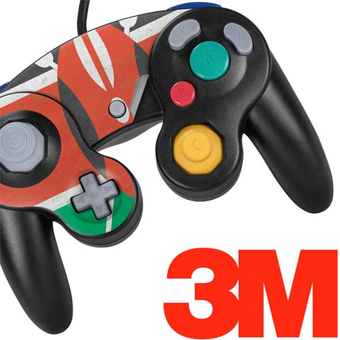Kenya Flag Distressed Nintendo GameCube Controller Skin