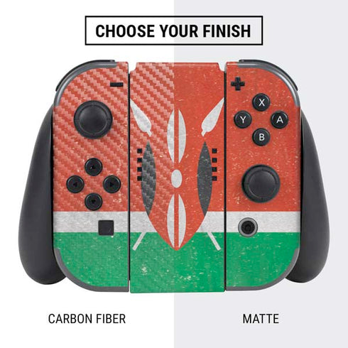 Kenya Flag Distressed Nintendo Switch Bundle Skin