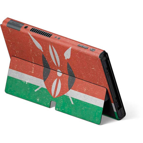 Kenya Flag Distressed Nintendo Switch OLED (2021) Skin