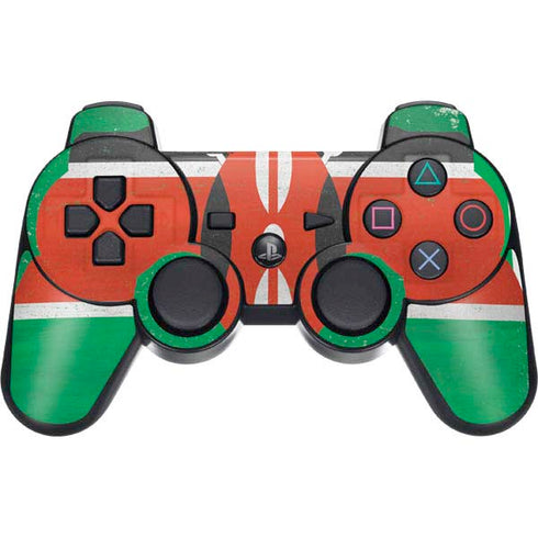 Kenya Flag Distressed PS3 Dual Shock wireless controller Skin