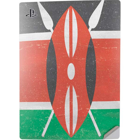 Kenya Flag Distressed PS5 Digital Edition Console Skin