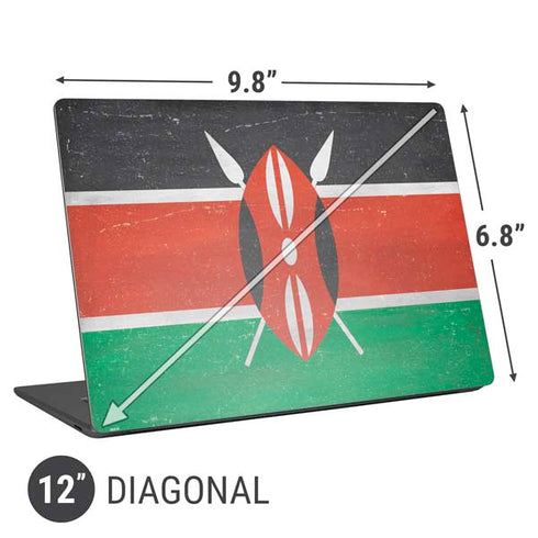 Kenya Flag Distressed Universal Laptop 12in (9.8 x 6.8in) Skin