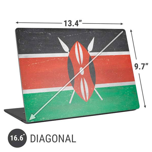 Kenya Flag Distressed Universal Laptop 16.6in (13.4 x 9.7in) Skin