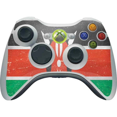 Kenya Flag Distressed Xbox 360 Wireless Controller Skin