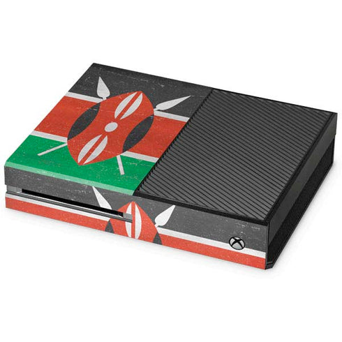 Kenya Flag Distressed Xbox One Console Skin