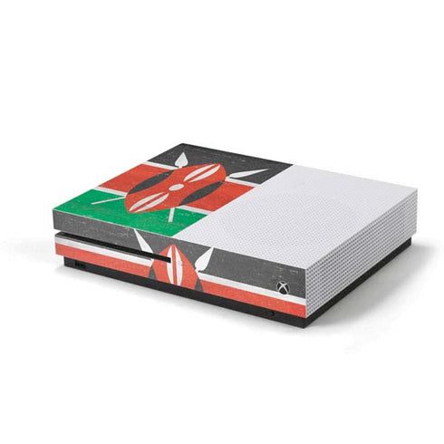Kenya Flag Distressed Xbox One S Console Skin
