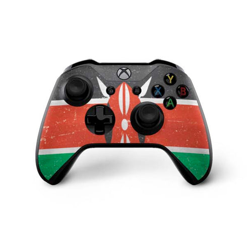 Kenya Flag Distressed Xbox One X Controller Skin