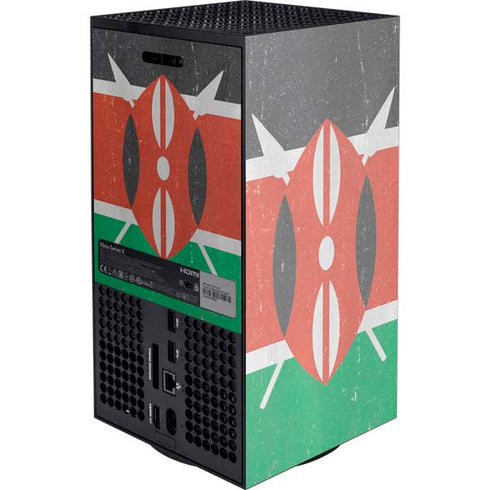Kenya Flag Distressed Xbox Series X Console Skin