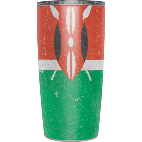 Kenya Flag Distressed Yeti 20oz Tumbler Skin