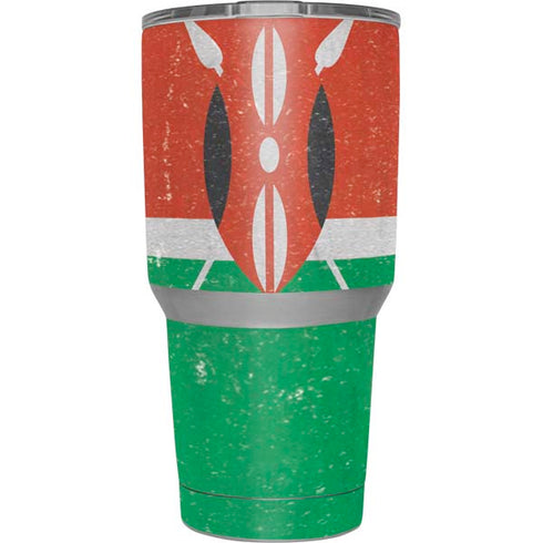 Kenya Flag Distressed Yeti 30oz Rambler Tumbler Skin
