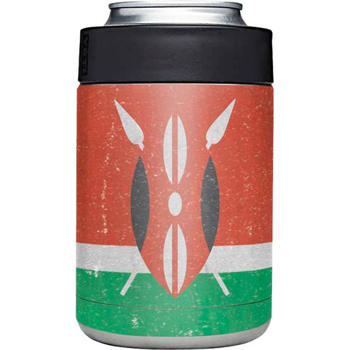 Kenya Flag Distressed Yeti Colster Can Insulator Skin